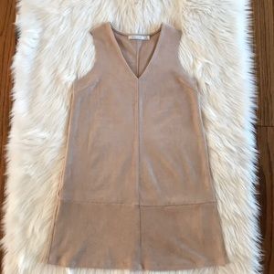 Faux suede shift dress